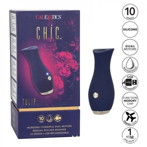 California Exotic Novelties - Chic Tulip - Вибромассажер с имитацией оральных ласк, 11.5х4.5 см