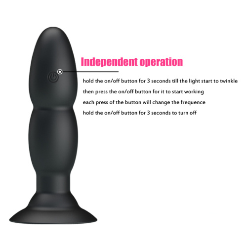Pretty Love RC Vibrating Butt Plug анальная пробка с вибрацией и эффектом римминга, 13.5х3.5 см