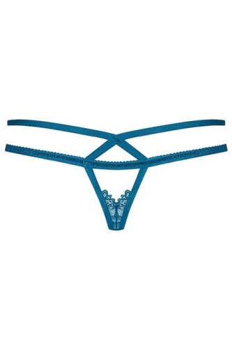 Obsessive 838-THO-6 - кружевные стринги с тесемками, S/M (голубой)