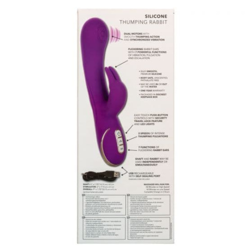 CalExotic Jack Rabbit Signature Silicone Thumping Rabbit - вібратор кролик, 12.8х4.5 см - купити в Україні | Секс шоп SEX-SHOP.ua