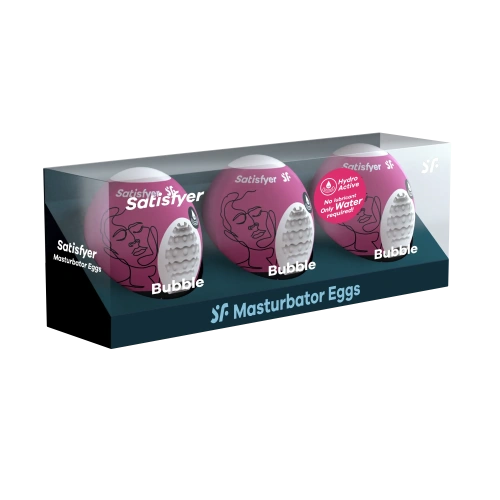 Satisfyer Masturbator Egg 3er Set Bubble - Набір мастурбаторів яєць, 3 шт