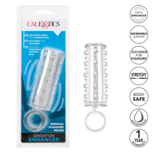 CalExotics Sensation Enhancer - рельєфна насадка з відкритою головкою, 11, 5х2, 5 см (прозорий) - купити в Україні | Секс шоп SEX-SHOP.ua