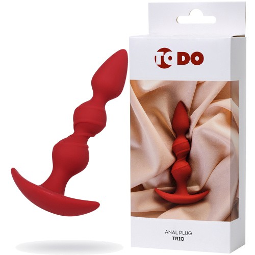 ToDo By Toyfa Trio - Анальна пробка, 13х3.3 см (червоний) - купити в Україні | Секс шоп SEX-SHOP.ua