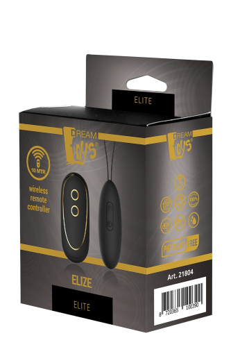 Dream Toys Elite Elize - Виброяйцо с дистанционным пультом управления, 8 см (черный) - sex-shop.ua