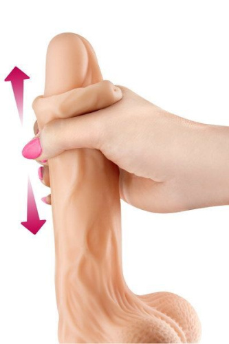 Real Body Real Max - фаллоимитатор с подвижной крайней плотью, 17х4,3 см.