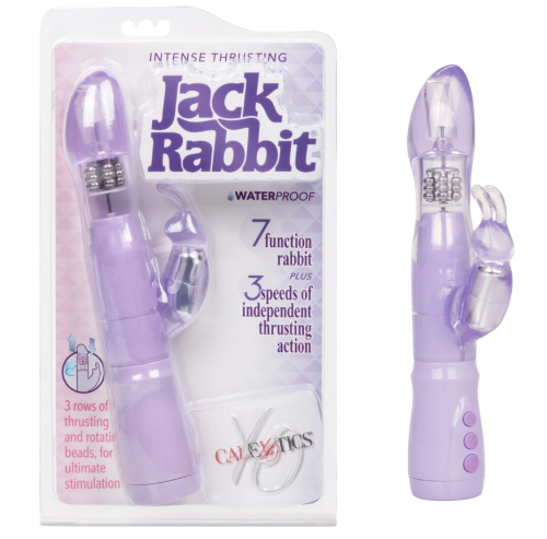CalExotics Thrusting Orgasm Jack Rabbit - вибратор-кролик с вращением, 20х3.8 см