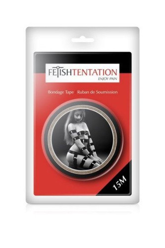 Fetish Tentation Black - Скотч для бондажа, 15м