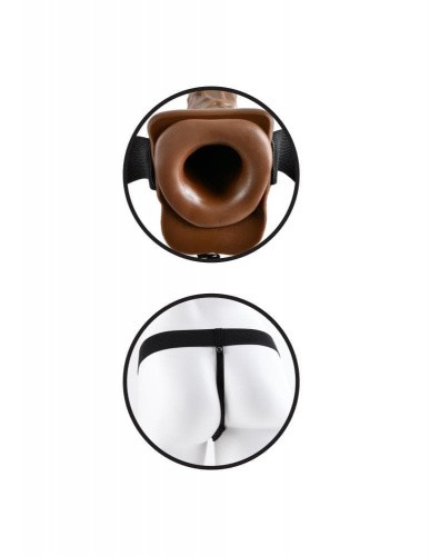 Fetish Fantasy Series 7" Vibrating Hollow Strap-On with Balls - Страпон, 18х4,3 см