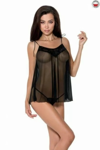 Passion Melania Chemise - Сорочка прозрачная беби долл, XXL/XXXL