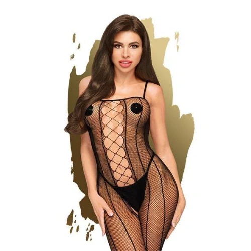 Penthouse Drop-dead Tasty - Бодістокінг зі шнурівкою та вертикальними швами, XL (чорний) - купити в Україні | Секс шоп SEX-SHOP.ua