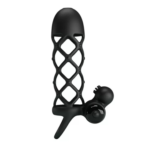 LyBaile Pretty Love Vibro Penis Sleeve Black I - Насадка на член, 13.5х3.6 см - купити в Україні | Секс шоп SEX-SHOP.ua