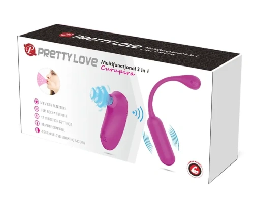 Pretty Love - Curupira Multifunctional Sucker Purple - Вакуумный стимулятор + виброяйцо (фиолетовый)