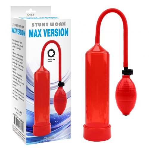 Max Version Penis Pump, Red - Вакуумная помпа для мужчин, 23,5 см (красный) - sex-shop.ua