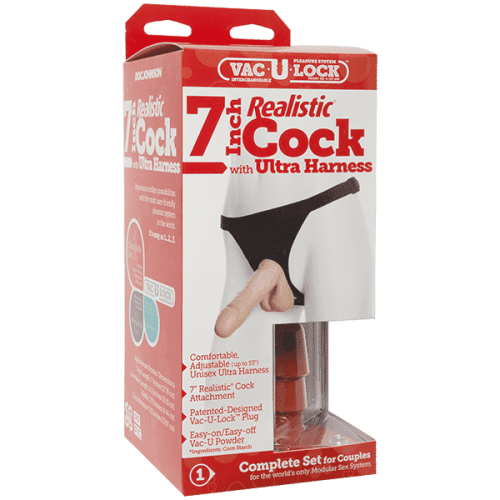 Ultra Harness Realistic 7" - Трусики со страпоном, 16х4 см - sex-shop.ua