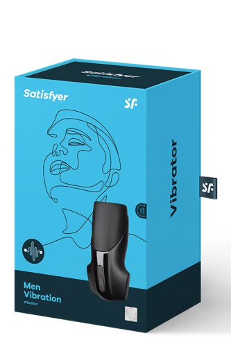 Satisfyer Men Vibration - супер-мастурбатор с вибрацией, 16х8 см (черный) - sex-shop.ua