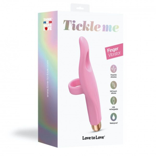 Love To Love Tickle me Baby Pink - перезаряжаемый вибратор на палец, 13,5х1,3 см (розовый) - sex-shop.ua