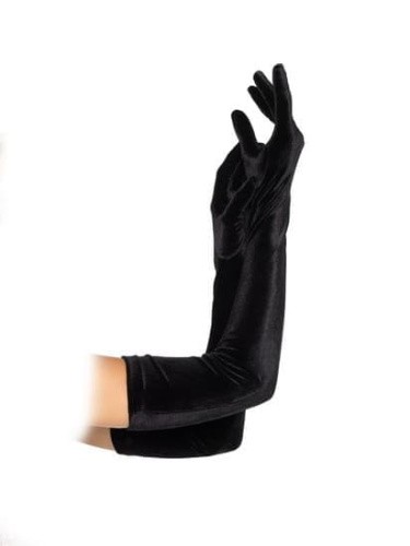 Leg Avenue LEG2052BL-рукавички Велюрові, (чорний)