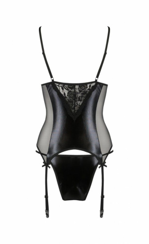 Passion Asuna Corset - чёрный корсет под кожу, S/M