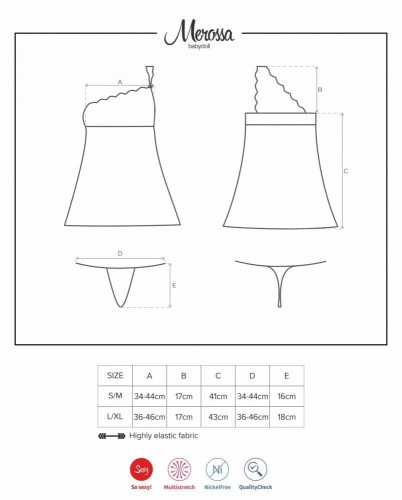 Комплект Obsessive Merossa babydoll  (S/M)