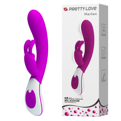 Pretty Love Harlan Vibrator Purple - Вибратор с кокетливыми ушками, 21.5х3.5 см (фиолетовый)