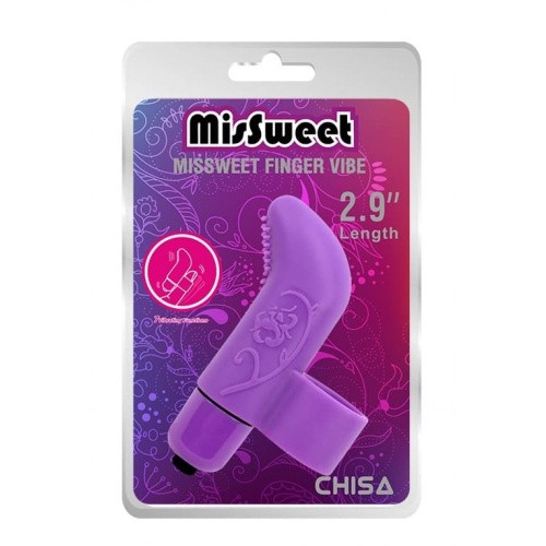 Chisa MisSweet Finger Vibe - Вібратор на палець із загнутим кінчиком, 7.4х2.2 см (фіолетовий)