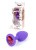 Boss Jewellery Purple Silikon Plug Small Red Diamond - Анальная пробка с кристаллом, 7х2.7 см (фиолетовый с красным) - sex-shop.ua