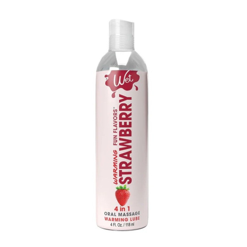 Оральная смазка со вкусом клубники Wet Strawberry 4 in 1, 118 мл