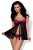 Obsessive Roseberry babydoll - Сексуальный комплект, S/M (чёрный)