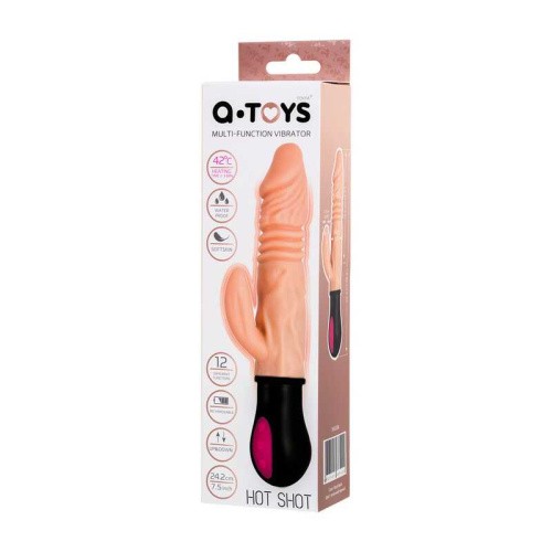 Toyfa A-Toys - Реалистичный вибратор с нагревом и функцией Up-Down, 13.5х3.6 см