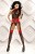 Lolitta Ideal bodystocking - сексуальний бодістокінг, L/XL (чорний з червоним)