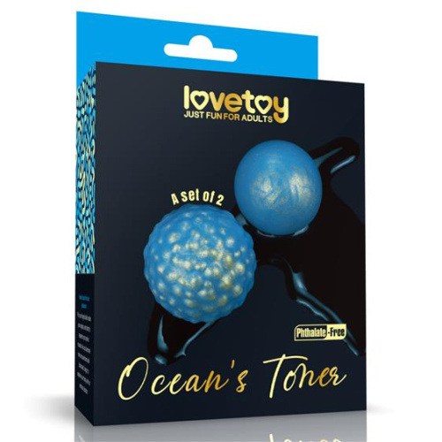 LoveToy Ocean's Toner Egg Set - Вагинальные шарики, 4 см (голубой)