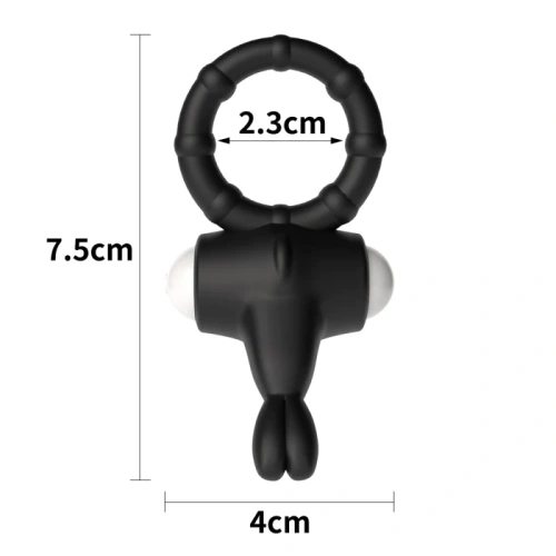 LoveToy Power Clit Cockring - эрекционное кольцо с вибрацией, 2.3 см (чёрный)