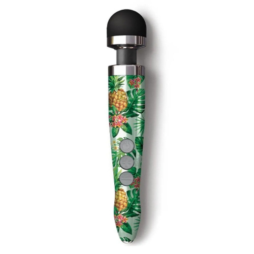Doxy Die Cast 3R Pineapple - очень мощный перезаряжаемый вибратор-микрофон в алюминиево-титановом корпусе, 28х4.5 см (ананасы) - sex-shop.ua
