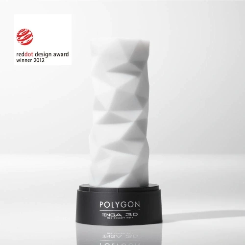 Tenga 3D Polygon - Мастурбатор с ломаной текстурой, 13х4 см (белый)