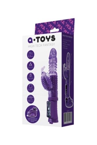 Toyfa A-Toys High-Tech Fantasy - вібратор кролик з поштовхами, вібрацією, ротацією та присоскою, 23х3.5 см - купити в Україні | Секс шоп SEX-SHOP.ua