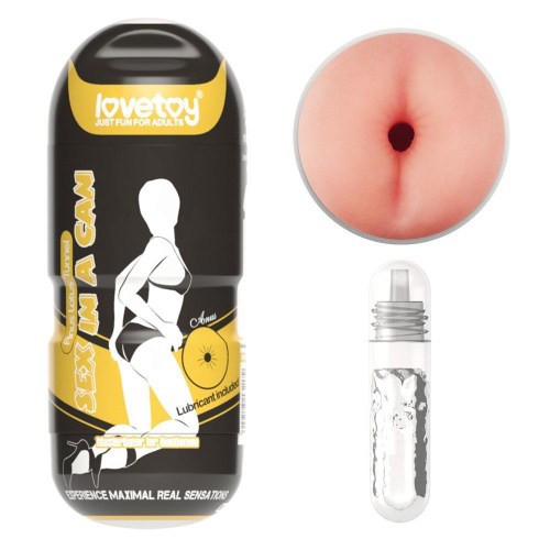 LoveToy Sex In A Can Anus Stamina Tunnel - мастурбатор анус для тренировки выносливости, 16х6.5 см (телесный)