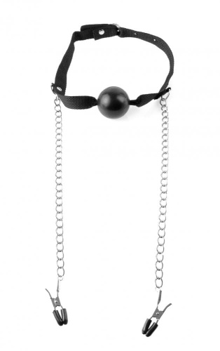 Fetish Fantasy Series Ball Gag & Nipple Clamps - Кляп с зажимами для сосков