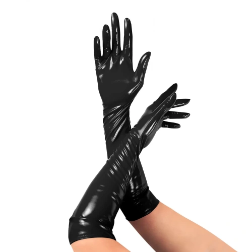 Art of Sex - Lora - Глянсові вінілові рукавички, М (чорний)