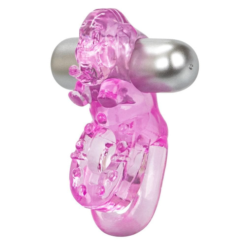 CalExotics Lover's Delight Ele - подвійне віброкільце, 7.5х2.5 см (рожевий) - купити в Україні | Секс шоп SEX-SHOP.ua