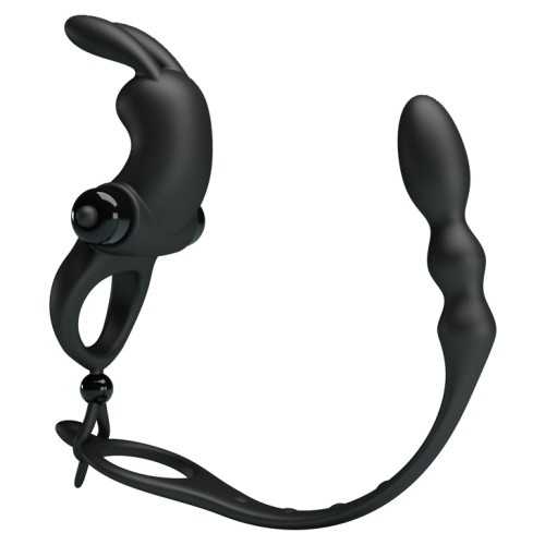 Pretty Love Vibration Penis Sleeve V Black - Насадка на пенис, 24,5 см (черный)