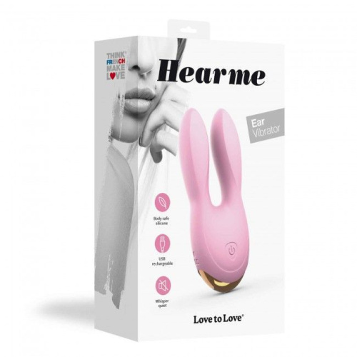 Love To Love Hear Me Rose - Вибратор-кролик с двумя моторчиками и LED-подсветкой, 11,5х5 см. (розовый)