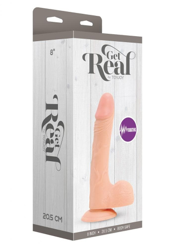 Get Real 8 Inch Vibrating Fles - Вибратор, 17х5.4 см (телесный)