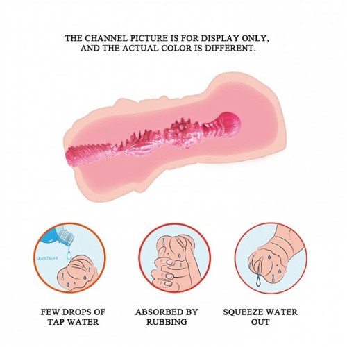 LyBaile Crazy Bull Vagina Masturbator Flesh with vibro - Мастурбатор, 14х7 см
