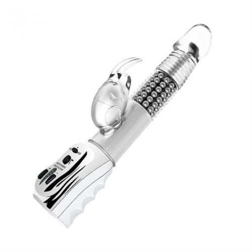 LyBaile Alice Insects Vibrator 7-function vibrations 6-function rotations Silver - Футуристический вибратор-кролик, 26.5х3.8 см
