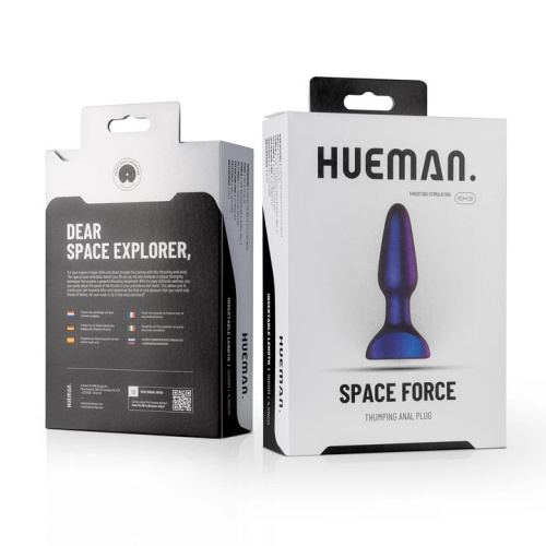 Hueman Space Force Thumping Anal Plug - Анальна пробка з вібрацією, 13,9 см (фіолетовий)