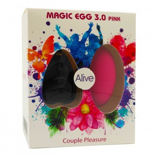Alive Magic Egg 3.0 мощное виброяйцо с дистанционным пультом управления, 7.3х3.6 см (розовый) - sex-shop.ua