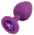 Orion Colorful Joy Jewel Purple Plug Medium - силиконовая анальная пробка с кристаллом, 8х3.5 см (фиолетовый) - sex-shop.ua