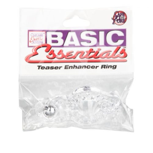 Basic Essentials Teaser Enhancer Ring - Насадка на член із кліторальним стимулятором, 8х3 см