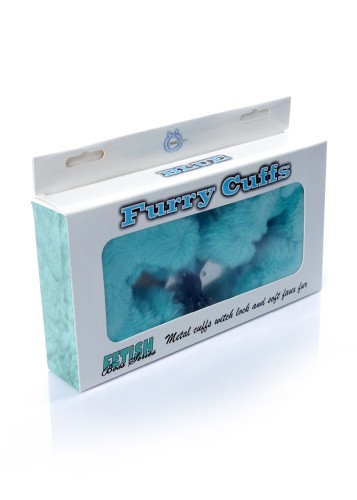 Fetish Boss Series Furry Cuffs - Наручники з хутром (блакитні)