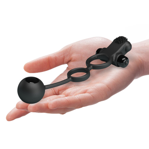 LyBaile Pretty Love Vibro Penis Sleeve Black IV - Эрекционное виброкольцо, 20.3х6.3 см